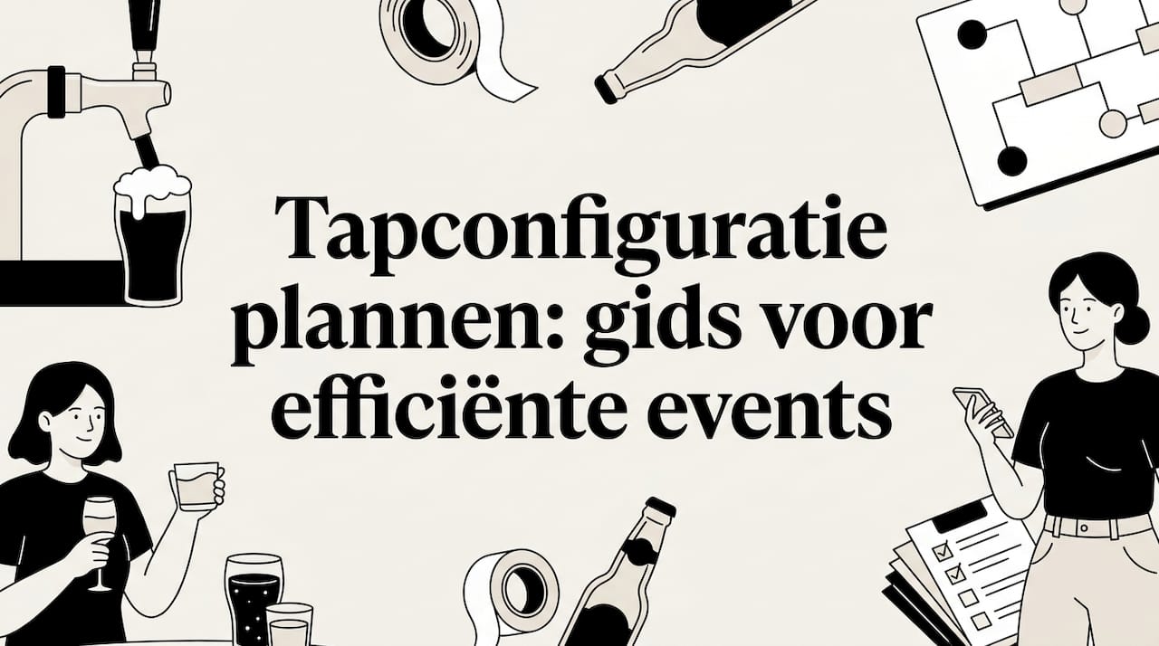 Sfeervolle illustratie van een titelkaart met kraanconfiguratie