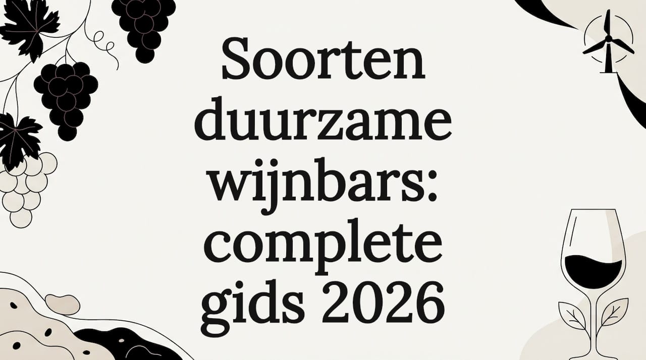Sfeervolle illustratie voor een titelkaart van een duurzame wijnbar