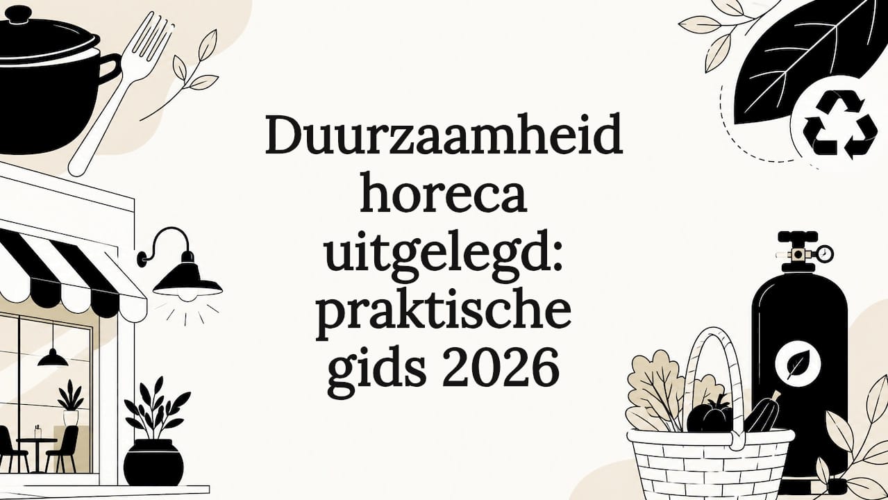 Sfeervolle illustratie voor een titelkaart over duurzame horeca