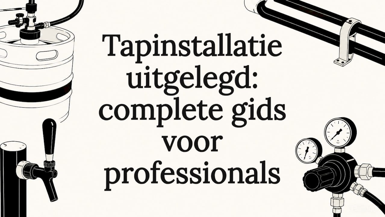 Sfeervolle illustratie van een titelkaart met een tapinstallatie